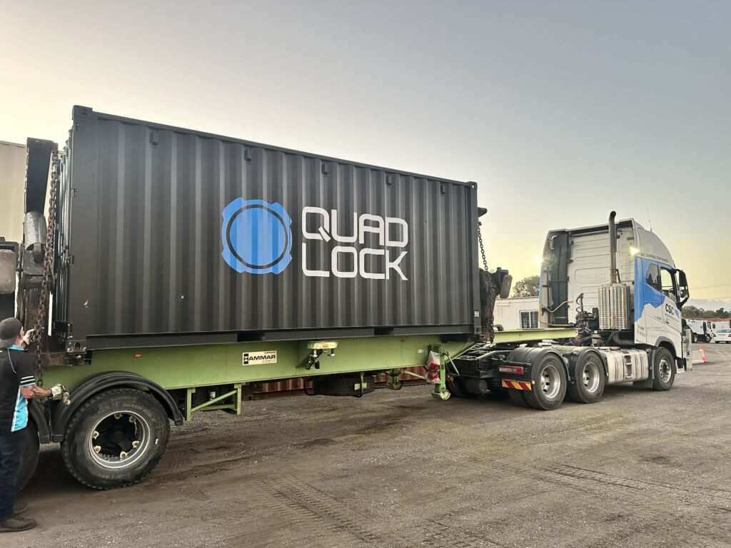 Shipping Containers movers using a sideloader